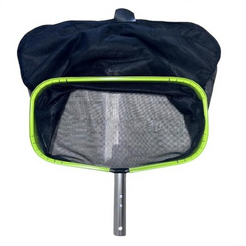 Crabop Red de skimmer de piscina con marco de aluminio con malla fina para eliminación eficiente de hojas y escombros, diseño ligero