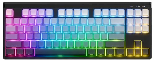 ZIYOU LANG M87V2 Triple-Mode Gaming Keyboard - Wireless, Bluetooth, Wired, RGB Backlit, Soft Silicone Quiet Switches, Side-Lit Keycaps, 4000mAh Battery, 87-Key Compact Layout