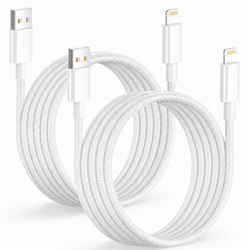 Phone Charger Cable 3m 2Pack,[MFi Certified] USB Lightning Cable Long Phone Charger cable Nylon Data & Syncing phone Charger Fast Charging Lightning Lead for i-Phone 14/13/12/11 Pro Max/XR/X/8/7/6/5