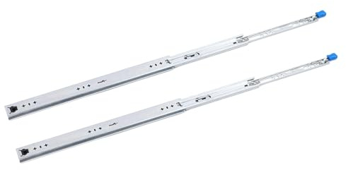 ViaGasaFamido Rail Coulissant de Tiroir, Acier laminé à Froid, Glissières à Extension Complète Robustes, capacité de 22 Pouces et 265 Lb pour Armoires Industrielles et Camping-cars