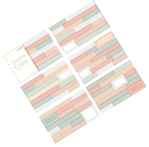 BAFOVY Scrapbook-Stickerbuch, Japanisches Papier, Planeraufkleber, 20 Blatt für Scrapbook-Notizbuch, Tagebuch, Album und Geschenkverpackung, Einfache Dekoration mit Verschiedenen Englischen Designs