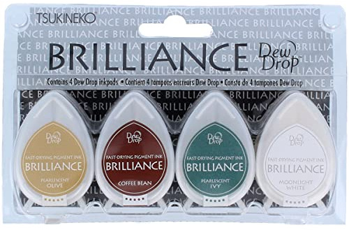 Tsukineko Stempelkissen-Set, 4-teilig, Erdtöne brillant