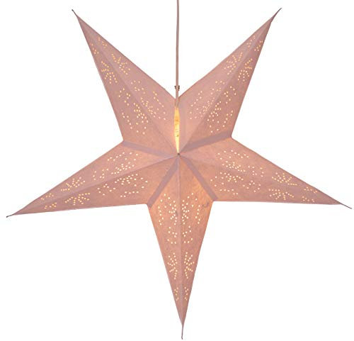 GURU SHOP Étoile Pliable de L`Avent en Papier Illuminé, Poinsettia 60 cm - Persée Blanc Cassé, Étoiles en Papier - Unicolores
