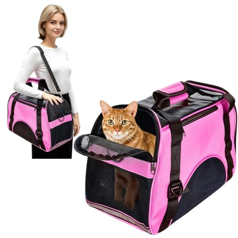 PETCUTE Hundetasche hundetragetasche Tragetasche für Katze Faltbar Transporttasche für kleine Hunde und Katzen
