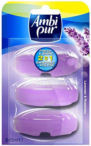 Ambi Pur 3 x 3 flüssige WC-Steine Nachfüller 3 x 55 ml - Lavenda & Rosmarin