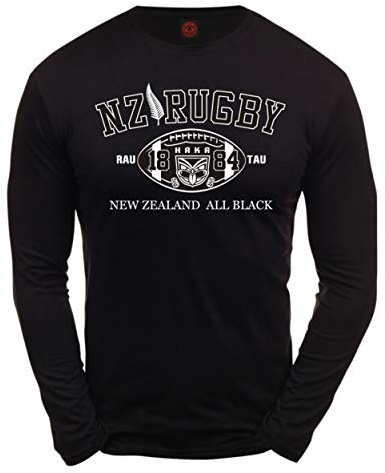 Dirty Ray Rugby New Zealand All Black Herren T-Shirt Lange Ärmel KLS2