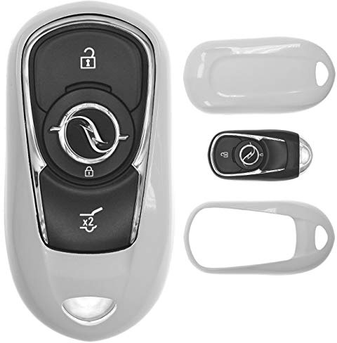 Keyless Auto Schlüssel Cover Hülle Smartkey Hartschale Weiß Kompatibel mit Opel Astra K Corsa E Zafira Insignia B