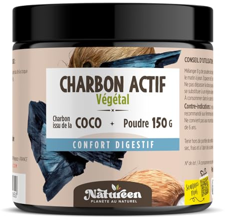 Charbon Végétal Activé en Poudre - 150 g - 100% Issu de Coques de Noix de Coco