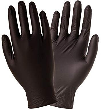 Guantes de nitrilo profesionales color negro 50 unidades, Talla L, 1