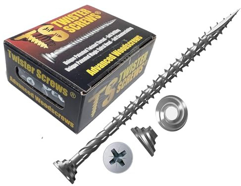 Twister Screws Premium Double-Threaded Wood Screws | 5mm x 100mm | Box of 100 | Self Drilling, Self Countersinking, Zinc-Plated, Ultra Sharp Quick Grab Point