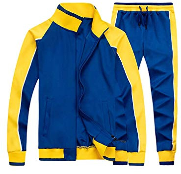 Litteking Men's Tracksuits Sweat Suit Casual Long Sleeve 2 Piece Outfit Sports Jogging Suits Set Blue L