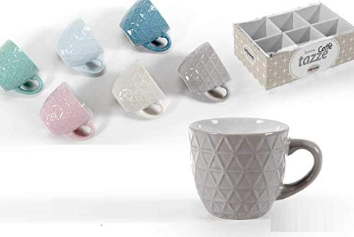 Gicos Set 6 tazzine Tazze caffè Colori Assortiti Colazione capienza 90 CC Senza piattino SIZ-811647