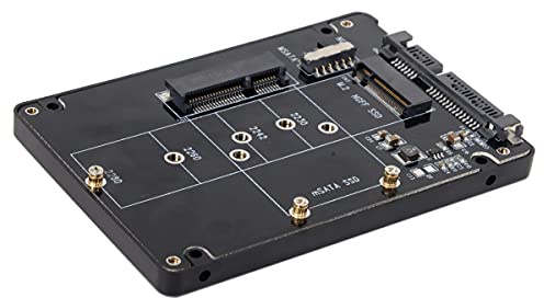 NFHK Combo M.2 NGFF B-anslutning och mSATA SSD till SATA 3.0 adapter, omvandlare, fodral med omkopplare.