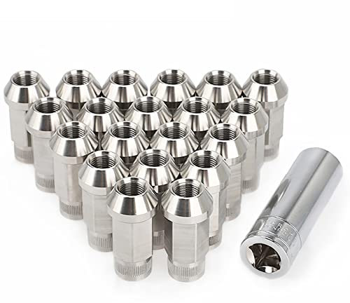COYOUCO Radmuttern, 20pcs Radmuttern Gewinde 2in Höhe T304 Edelstahl Verriegelung Radmuttern,M14x1.5