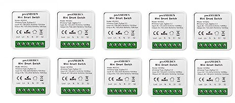 ProAMEDEN ZigBee 3.0 Smart Switch 16A Mini WiFi Modul - Kompatibel Mit Alexa und Google Home Assistant (ZigBee, 10/un)
