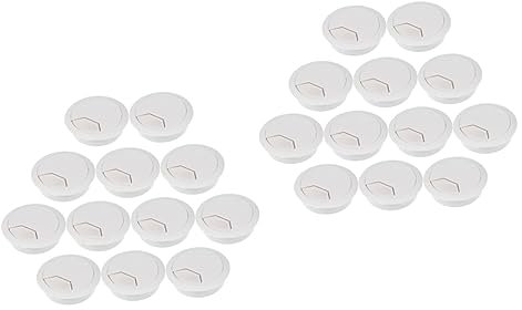ULTECHNOVO 2 Sets Kabeldurchführungen für Den Schreibtisch Kabellochabdeckung 50 Mm Durchmesser Drehbar Kabel-organizer Grauweiß für Computer 12 Stück