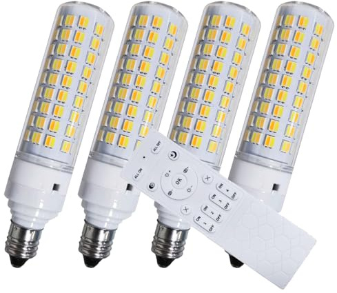 XRZT Smart Light Bulbs E11 LED Remote Control- Dimmable 7W(75W Equivalent) 800Lm-Tunable Color Temperature (2700K- 6500K) CRI 80+, 2.4GHz - No App or Wi-Fi Required- 4 Bulb & Remote