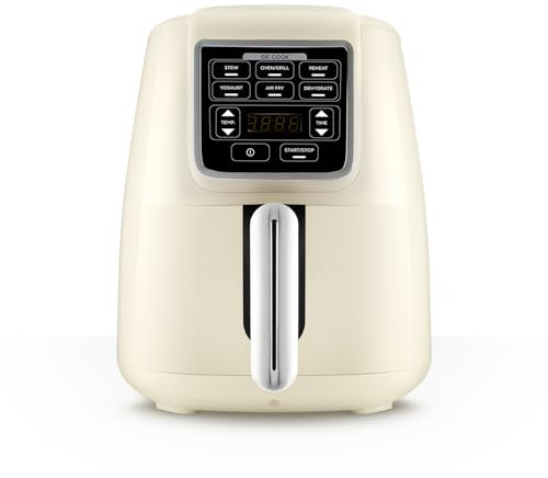Karaca Air Cook XL 2 in 1 Sprechender Airfryer, ikonisches beige Grillgerichte, Less Fat Technology, Grillgerichte Sowie Saftige
