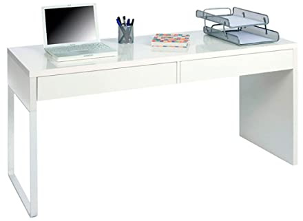 HOGAR24 ES Mesa Ordenador, Reversible, Color Blanco Artik