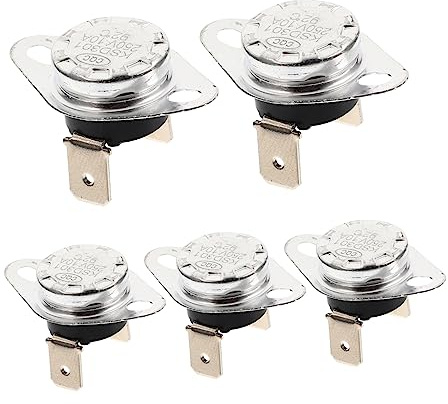 KOMBIUDA 5 Stück Automatisch Rückstellender Temperaturschalter Normalerweise Geschlossen Metall Thermostat für Elektrische Haushaltsgeräte Backofen Kaffeemaschine Heizung