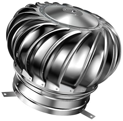 Aspiratore Fumi Girevole, Comignoli Girevoli, Cappello Eolico per Camini in Acciaio Inox, per Fabbriche, Magazzini, Aziende Agricole, 110/160/200/250/300/400mm (Misurare : 160mm/6.3in)