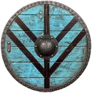 Mittelalterliche Ritter Holz Rüstung Schilde Wikinger Holzschild Rund Schild Battle Warrior Shield LARP Armor Shield Halloween