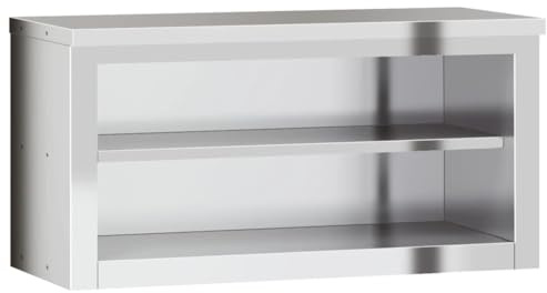 vidaXL Küchen-Wandschrank mit Ablage Edelstahl