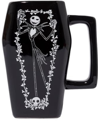 Pyramid International The Nightmare Before Christmas (Coffin) Shaped Black Mug, Iconic and Stylish, 500ml, One Size