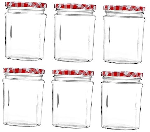 Mikinona 6stücke Versiegelte Glasdose Mit Deckel Lebensmittel Aufbewahrungsflasche Honigbehälter Transparent Für Einfache Inhaltskontrolle Für Vorratshaltung Von Obst Marmelade Gewürzen