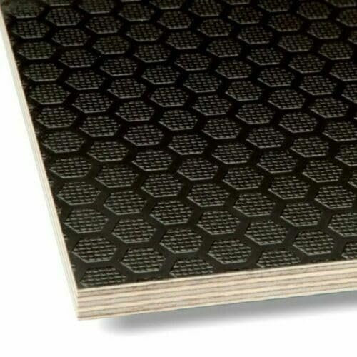 Excel Products - 18mm Anti-Slip Black Hexa Phenolic Resin Plywood Trailer Flooring 8ft x 4ft