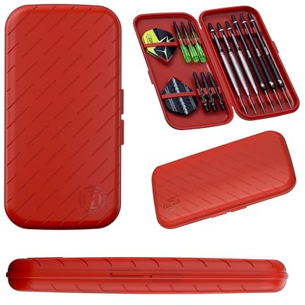 Harrows Darts Case Slim Case | Das kleinste und leichteste 6-Dart-Etui der Welt | Dart-Halter | Dart-Etui für 3 Darts und 6 Darts | Robuste Hydrocarbon-Konstruktion (Rot)