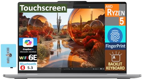Lenovo Yoga 7 2 en 1 - visualización táctil FHD+ de 16 pulgadas (AMD Ryzen 5 8640HS, LPDDR5 de 8 GB, SSD M.2 de 1 TB, lápiz activo, copilot, KB retroiluminado, huella digital, WiFi 6E, Win 11 Pro) con