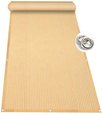 Zaun für Balkon Deck Geländer 140x600cm Anti Peeping Windschutz Netz Sand Gelb Outdoor Hinterhof Sichtschutz Barriere
