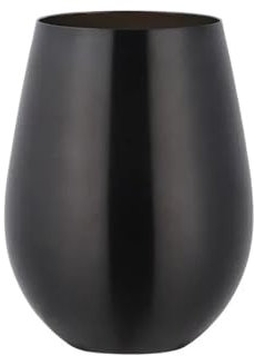 Vaso de cerveza de acero inoxidable de 500 ml, vaso de cerveza de oro rosa, vaso de cerveza, cóctel, jugo, leche, taza de metal, para beber, bar al aire libre (negro)