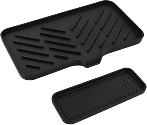 Fangehong 2 Piezas Organizadores para Fregadero de Silicona, Estropajo Organizador de Silicona, Jabonera Baño Antideslizante Bandeja, Sterilla de Goteo, Jabonera con Drenaje para Cepillos o Jabón
