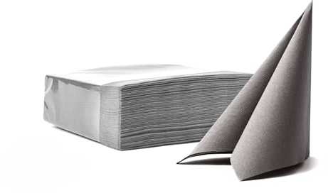 VelaHub Soft Point 50, Hochwertige, Einwegserviette, 38x38 cm, 1/4 Falz, Grau