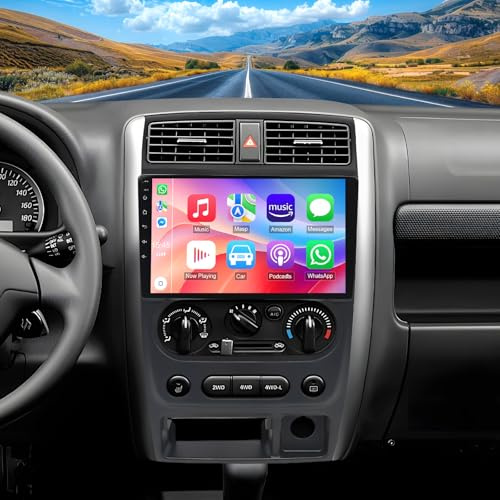 ikasus Android 14 Car Stereo for Suzuki Jimny 2005-2018 Car Radio with Wireless Carplay Android Auto 9 Inch Touch Screen with GPS WiFi Bluetooth FM RDS SWC Split Screen 2+32G