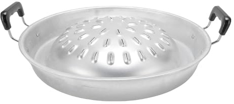 Kuuleyn Barbecue Grill Topper Camping Pan, thai BBQ Grill Pan 2 en 1 non bâton Même chauffage en aluminium Hot Pot Charcoal pour les pique-niques intérieurs en plein air (35 cm / 13,78 pouces de