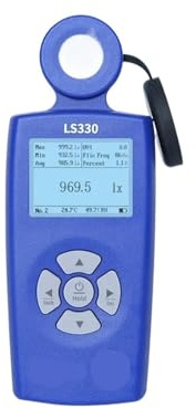 Misuratore di luce digitale, Misuratore di illuminamento spettrale LS330 Luxometro Luce Digitale CCT UVI CRI Ra Lx FC Frequenza sfarfallio per piante da giardino e da interno, fotografia