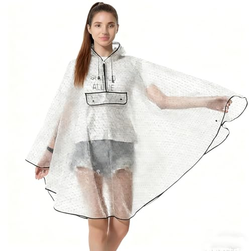 Poncho de Pluie, Poncho de Pluie Réutilisable Eva Portable Unisexe Cape de Pluie Vestes de Pluie Imperméable Housse de Pluie pour Camping en Plein Air Randonnée Pêche