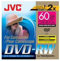 JVC Blister da 3 DVD-RW - Videocamera da 60 minuti, 2,8 GB, ri-scrivibile, velocità X2