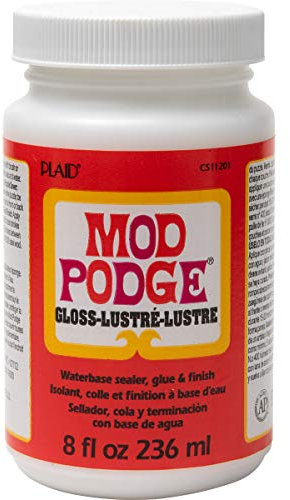 Mod Podge CS11201 8 oz Waterbase Sealer, Glue and Finish, Gloss, White