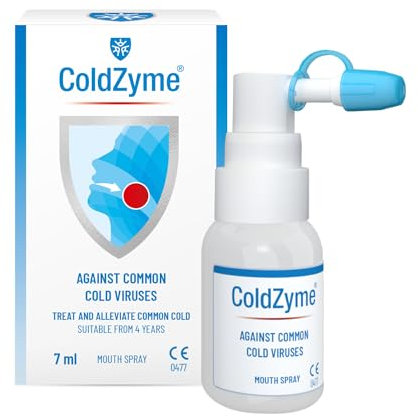 ColdZyme Mouth & Throat Spray Reducing a Cold by up to 3.5 Days - Deactivates Cold viruses - Use at First Signs of a Cold (Scratchy Throat, runny Nose) - Menthol Flavour 7 ml