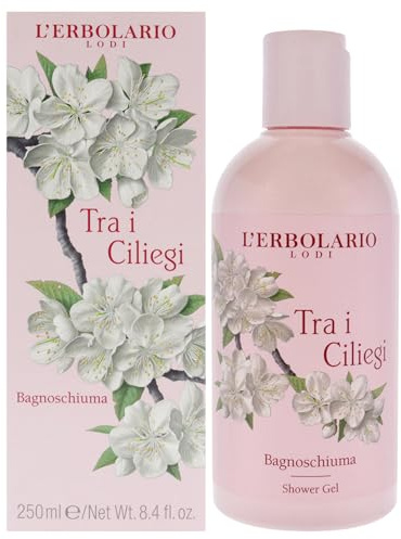 L'Erbolario Shower Gel – Firming and Protecting Floral Body Wash - Cherry Blossom Body Soap for Radiant and Toned Skin - Tra i Ciliegi - 8.4 oz