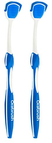 Orabrush Tongue Cleaner Helps Fight Bad Breath, 1 Count (Pack of 2)