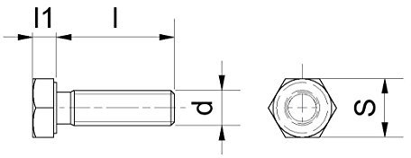 1 Stück PEEK Sechskantschrauben - M6x15 4 10
