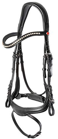 Kieffer Trensenzaum Amy Ultrasoft schwarz schwedisches Reithalfter, Größe Pferd:Warmblut