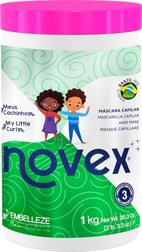 Novex Mascarilla Capilar My Little Curls para Niños de 3+, Enriquecida con Aceite de Ricino y D-Pantenol para Hidratación Profunda Dejando el Cabello Suave e Hidratado, para todo Tipo de Rizos 1kg