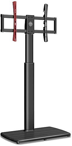 FITUEYES TV Ständer mit Holzbasis, TV Standfuß für 32-70 Zoll Fernseher bis 40 kg, Höhenverstellbar & Schwenkbar, Max. VESA. 600 * 400 mm, Geeignet für Mietwohnungen Büros