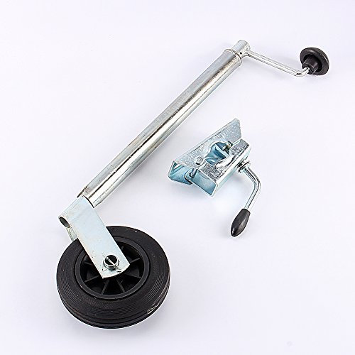 Ejoyous Trailer Wheel, 1Pcs Large 35mm Heavy Duty Trailer Wheel with Clamp, 100kg Shaft Wheel, Universal Stainless Steel Clamp Wheel for Most Trailer Caravans Couplings